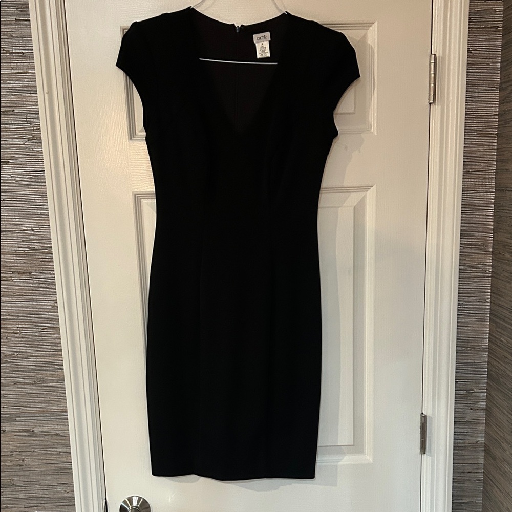 Cache Black Cap Sleeve Mini Dress